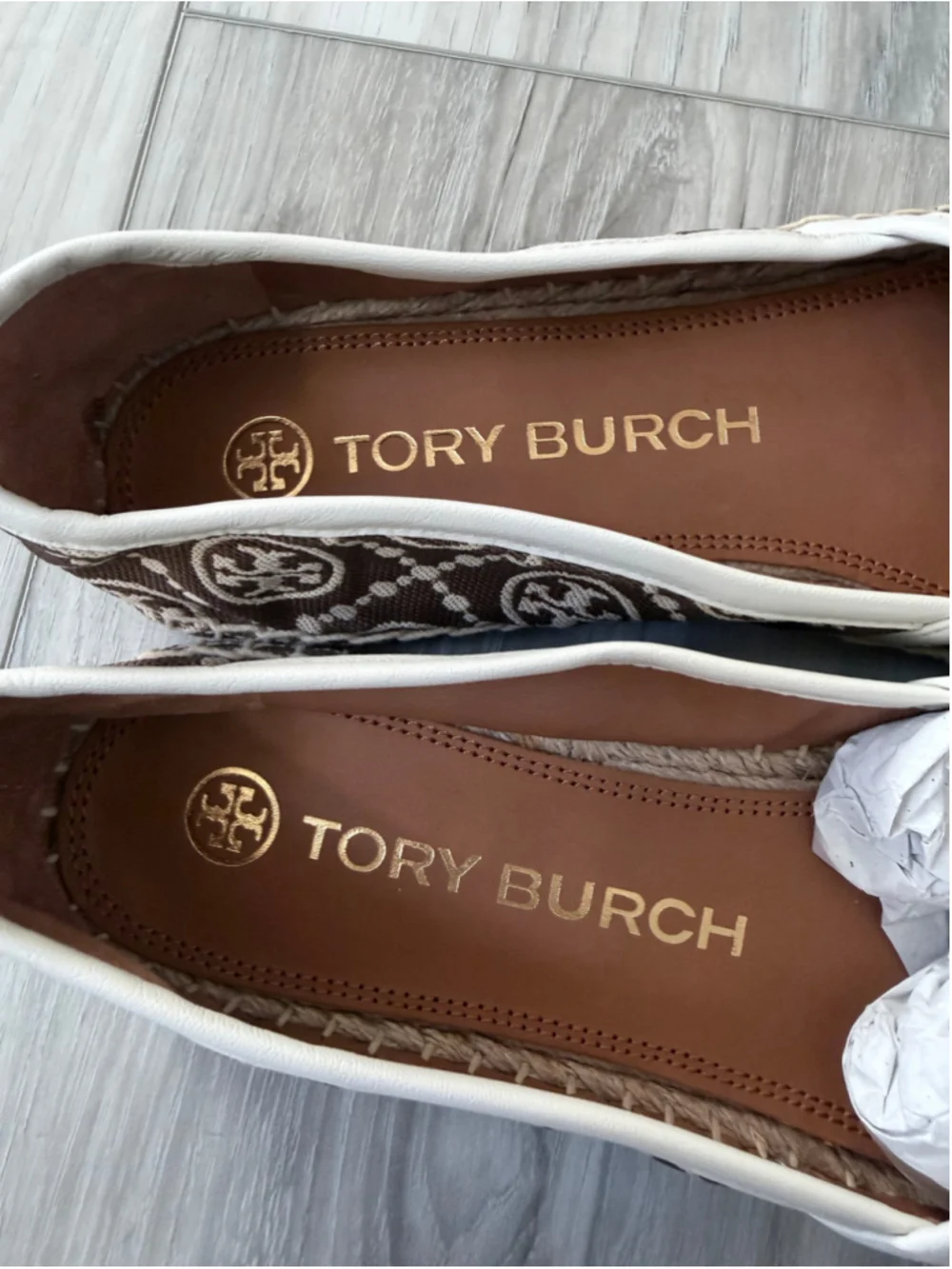 Beautiful Tory Burch T Monogram Espadrille Flats featuring the signature woven